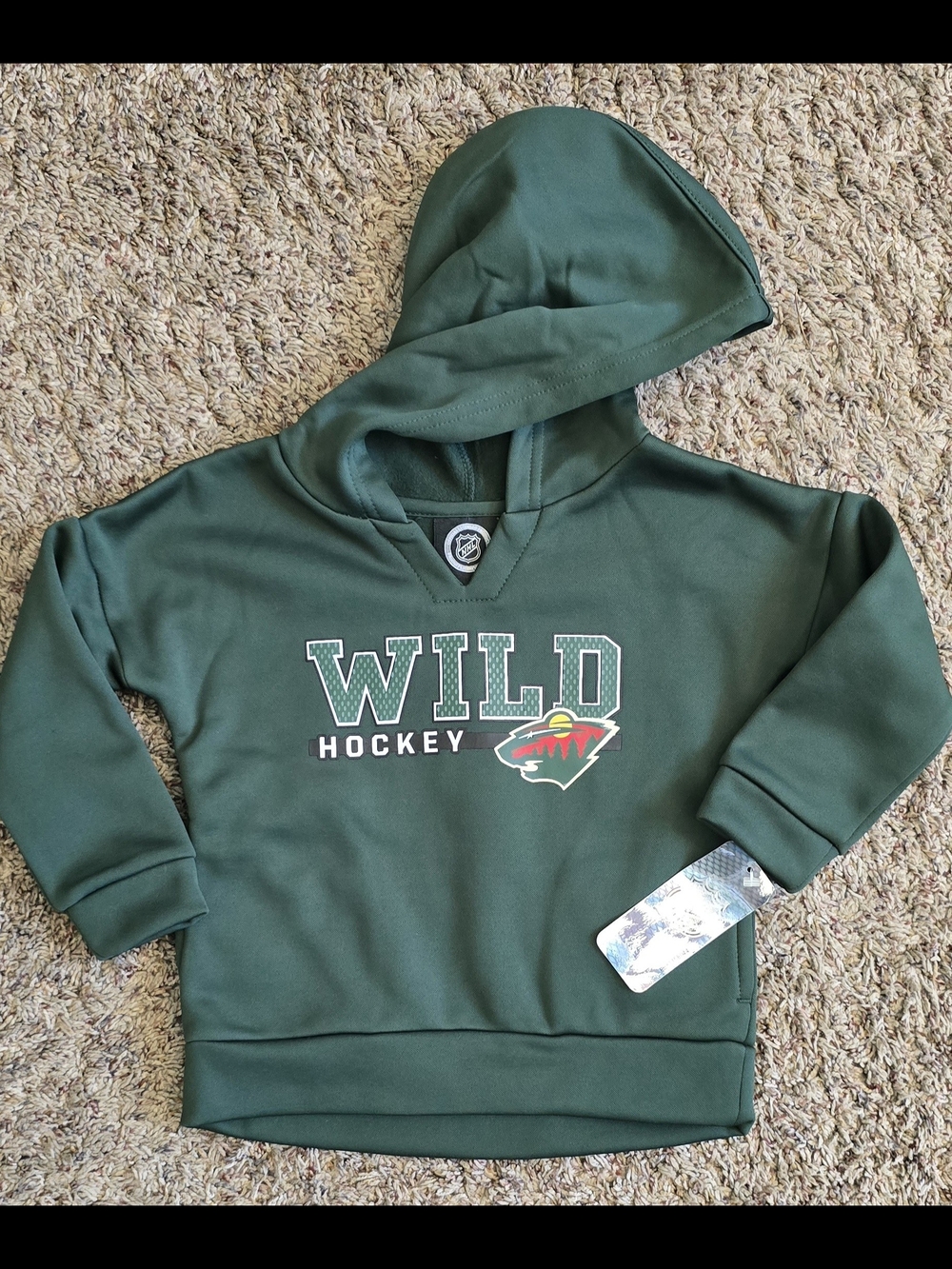 NHL Kids Green MINNESOTA WILD Pullover Hoodie